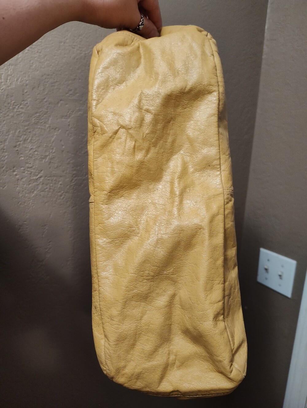 VTG Flores Bags Mustard Yellow Leather Hobo - Picture 2 of 8